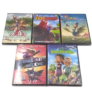 5 DVD Lot Kids Family Smellville Stardog Turu Freebirds Vic The Viking Brand New